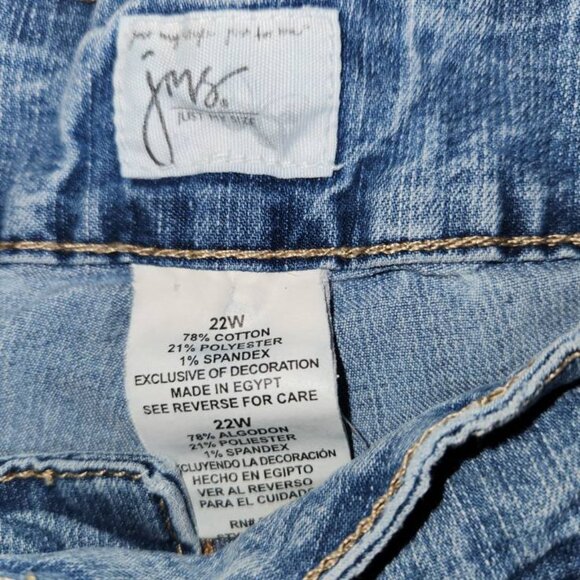 22W Plus Women's Denim Shorts w/ Cut Outs by Just my Size One of a Kind Custom - Picture 2 of 6